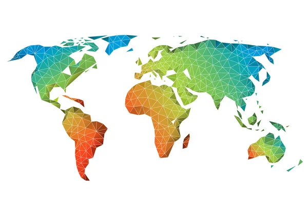 Carte du monde abstraite low poly, vecteur — Image vectorielle