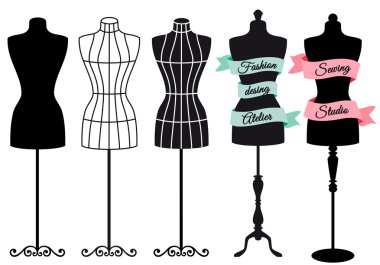 moda mankenleri, vektör set
