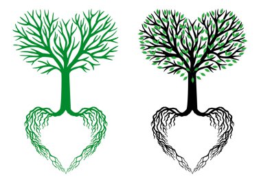 tree of life, heart tree, vector
