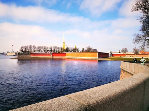 Sint Petersburg Rusland Een Weids Uitzicht Peter Paul Fort Neva — Stockfoto