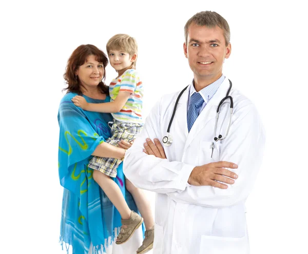 mutlu anne ve oğlu doktor.