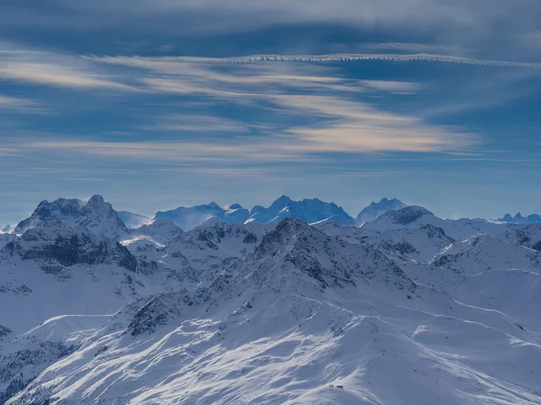 Parsenn bergen rondom Davos — Stockfoto