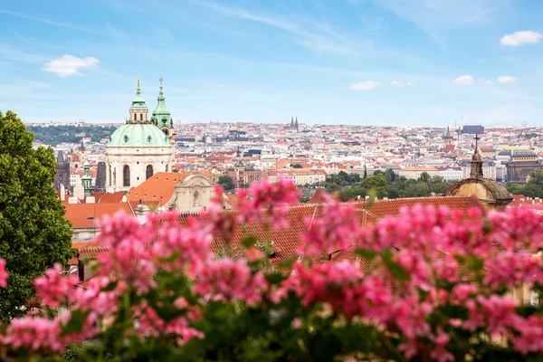 Syn på Prag med katedralen Sankt Nicholas — Stockfoto