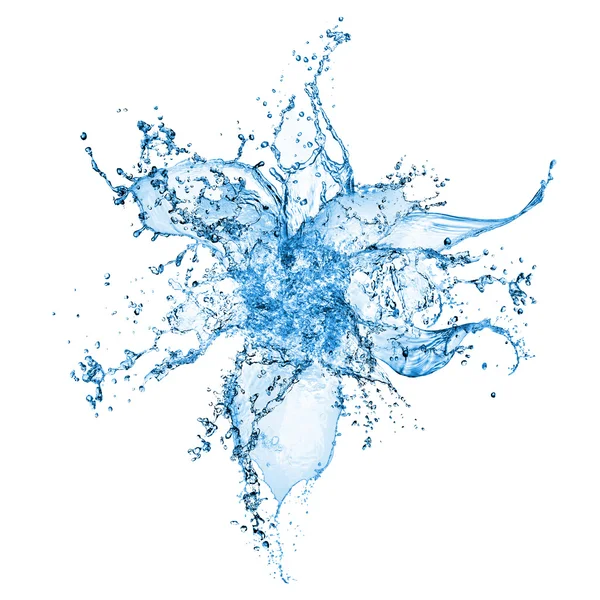 Синий всплеск из воды — стоковое фото