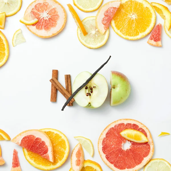 Geschnittene Zitrusfrüchte Hintergrund Nahaufnahme — Stockfoto