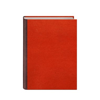 Book with red leather hardcover isolated clipart