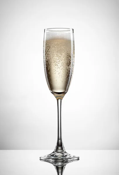 Champagne in glass isolated on white — Stock Photo, Image