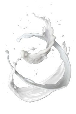 sıçrama üzerinde beyaz izole süt