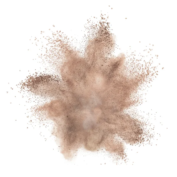 Prášek nadace exploze izolované na bílém — Stock fotografie