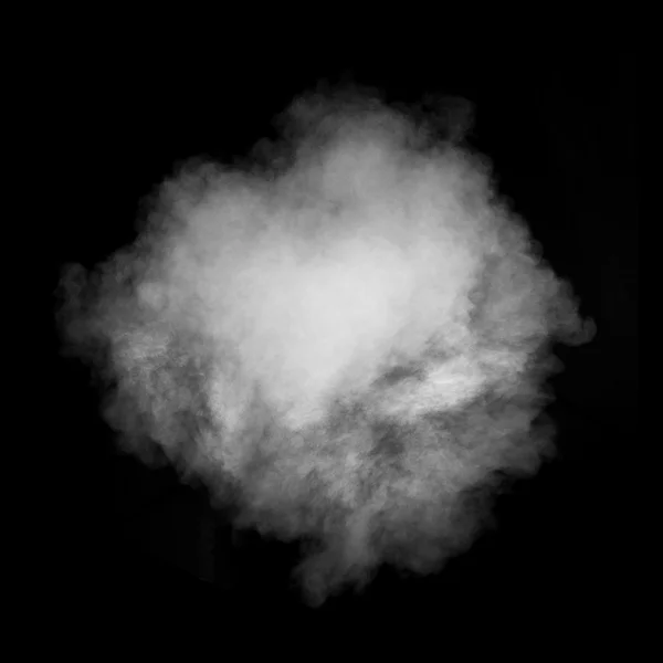 Humo blanco aislado en negro — Foto de Stock
