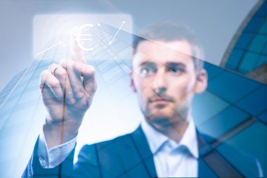 iş adamı Doları düğmesine basın