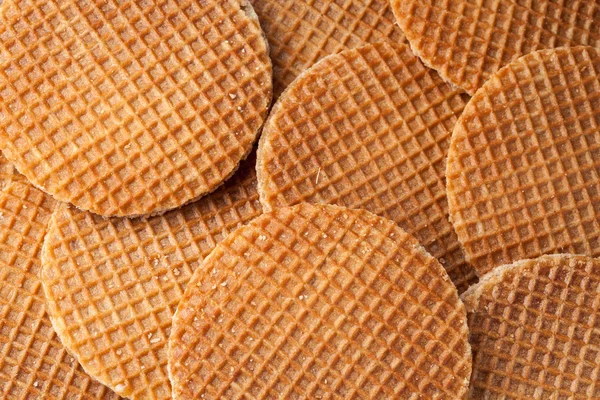 Waffles with caramel background — Stock Photo, Image