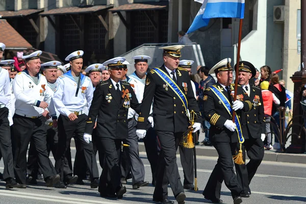 Parade on the Victory Day on May 9, 2016. Navy. Tyumen, Russia. — Stock Fotó