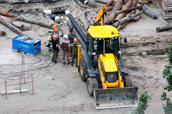 Tyumen Russia June 2020 Replacing Old Rusty Water Pipes New — Stock Photo, Image