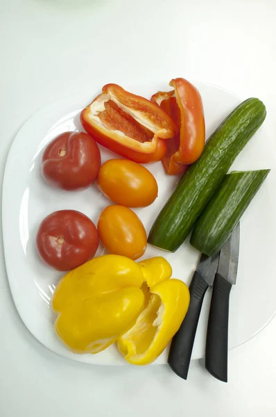 Still Life Fresh Vegetables Plate — Stock Photo, Image