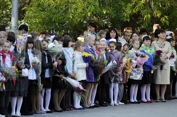 Tyumen Rusko Září 2018 Žáci Základní Školy Slavnostním Vládce Září — Stock fotografie