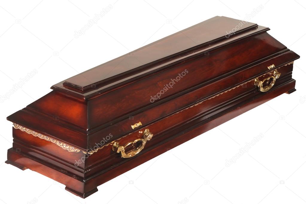 Coffin on the white background