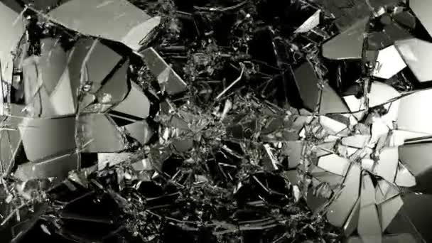 Quebra e estilhaça de vidro — Vídeo de Stock