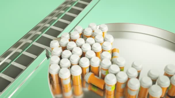 4 k, pillen en drugs productielijn — Stockvideo