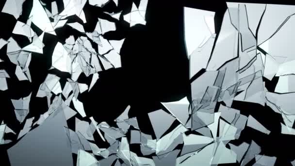 4 k，玻璃破碎和粉碎 — 图库视频影像