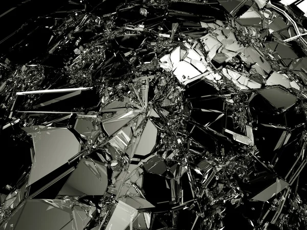 Pieces of Shattered glass on white — Stock Photo, Image