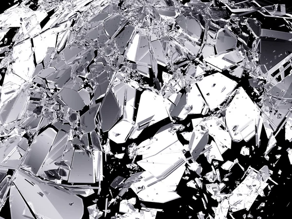 Shattered glasskivor på vit — Stockfoto