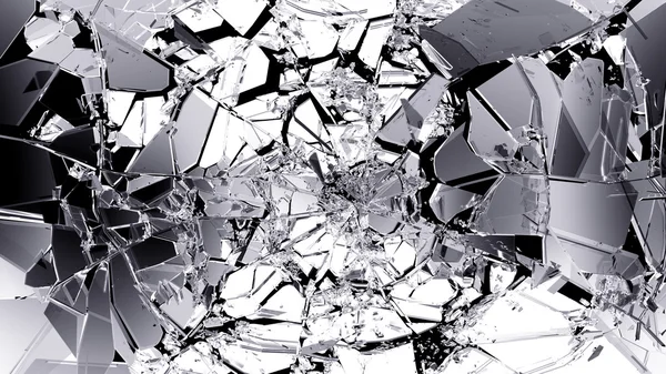 白い粉々 のガラスの破片 — ストック写真