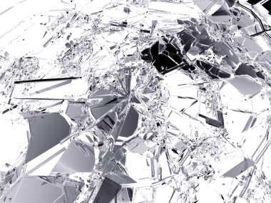 Küçük ve büyük cam parçaları