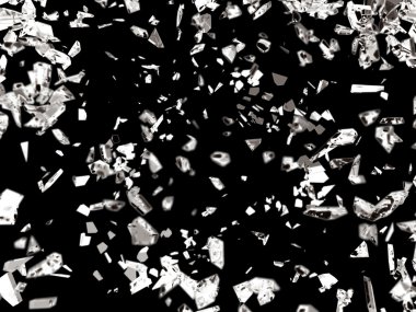 Küçük ve büyük cam parçaları