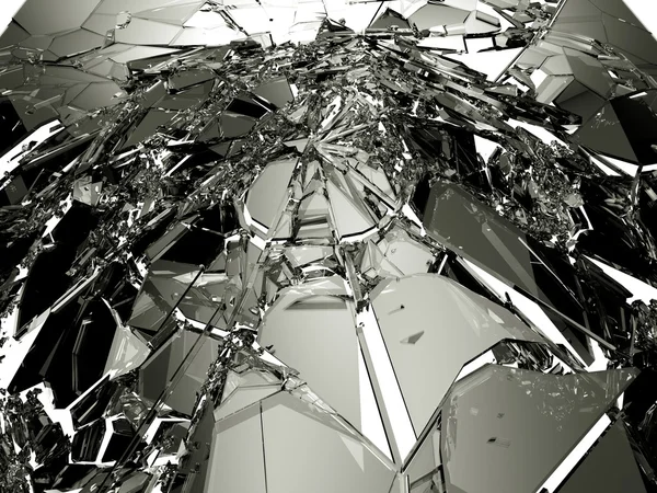 Pieces of demolished or Shattered glass — Stock Photo, Image