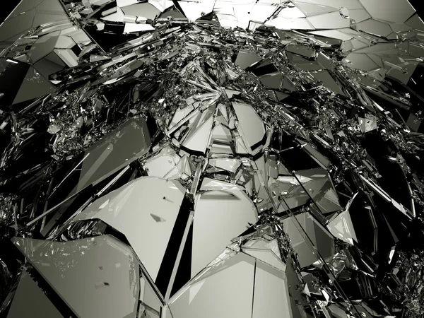 Bitar av Destructed eller Shattered glass — Stockfoto