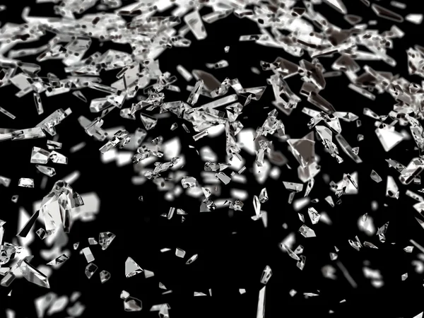 Sharp pieces of smashed glass — Stock Photo, Image