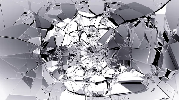 Pedaços de vidro rachado ou partido — Fotografia de Stock