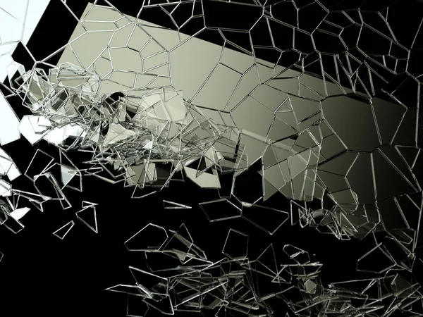 Pieces of splitted or cracked glass — Stock Photo, Image
