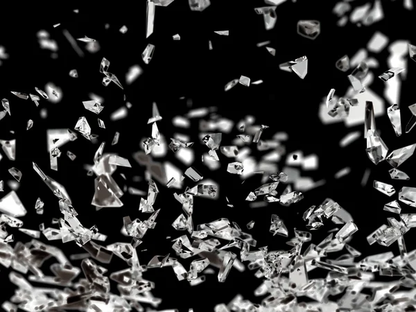 Pieces of splitted or cracked glass — Stock Photo, Image