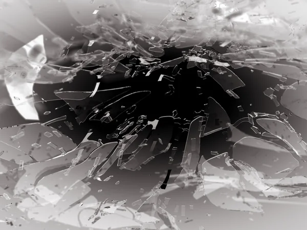 Shattered glass with motion blur — Stock Photo, Image