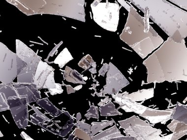 Küçük ve büyük cam parçaları