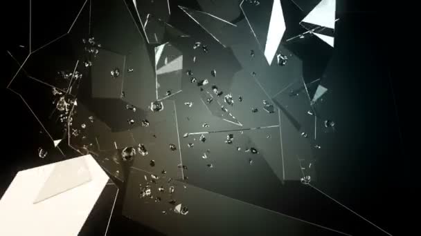 玻璃破碎与球 — 图库视频影像