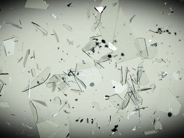 Bölünmüş veya kırık cam parçaları 