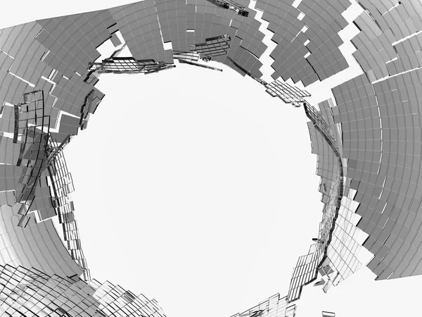 Destructed cubic glass shape — Stock Photo, Image