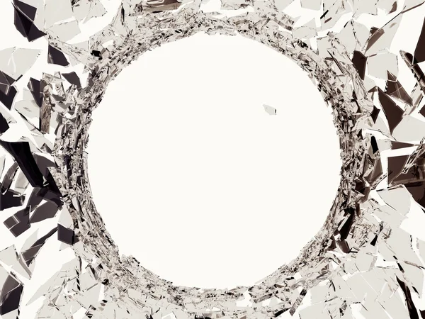Demolished glass with sharp pieces — Stock Photo, Image