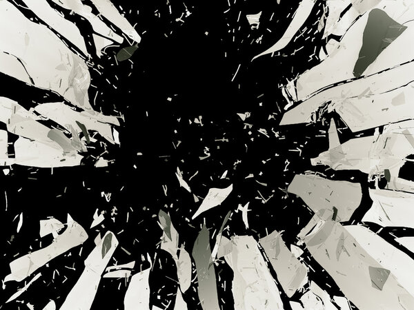 Many pieces of shattered glass 