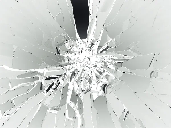 粉々 に砕けた白いガラス — ストック写真