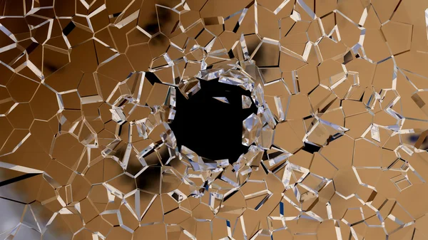 Sharp pieces of shattered glass — Stock Photo, Image
