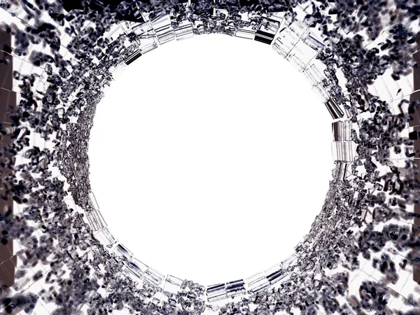 부서진된 유리 및 큰 구멍 — 스톡 사진