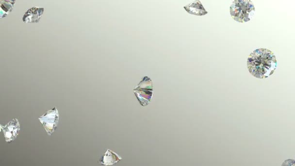 Shiny diamonds scattering — Stock Video