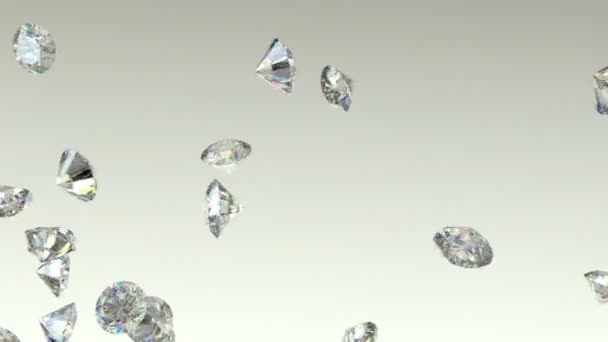 Diamantes brillantes de dispersión — Vídeos de Stock