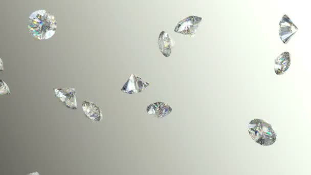 Diamantes brillantes de dispersión — Vídeo de stock