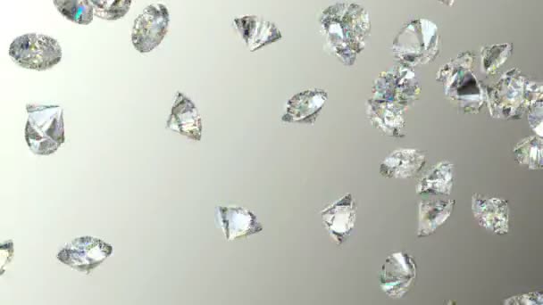 Diamantes brillantes de dispersión — Vídeos de Stock