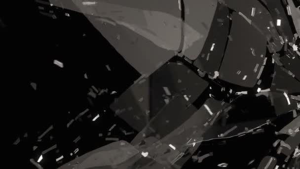 Разбитое чёрное стекло — стоковое видео